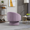 Mid Century Modern Accent Chair With Wood Frame, Upholstered Swivel Chair For Living Room Chairs With Waist Cushion, Reading Armchair For Bedroom Sunroom Purple Bedroom Modern Rubberwood Foam Velvet