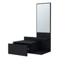 Elgin Floating Vanity With Included Mirror, Black Black Primary Living Space Modern Particle Board Melamine