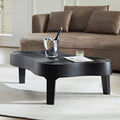 47.24''Fiberglass Clound Coffee Table For Living Room,Matte Black Relief Table Front Of The Sofa, Irregular Center Table For Apartment,No Need Assembly Black Fiberglass