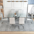 Large Modern Minimalist Rectangular Glass Dining Table For 6 8 With 0.39