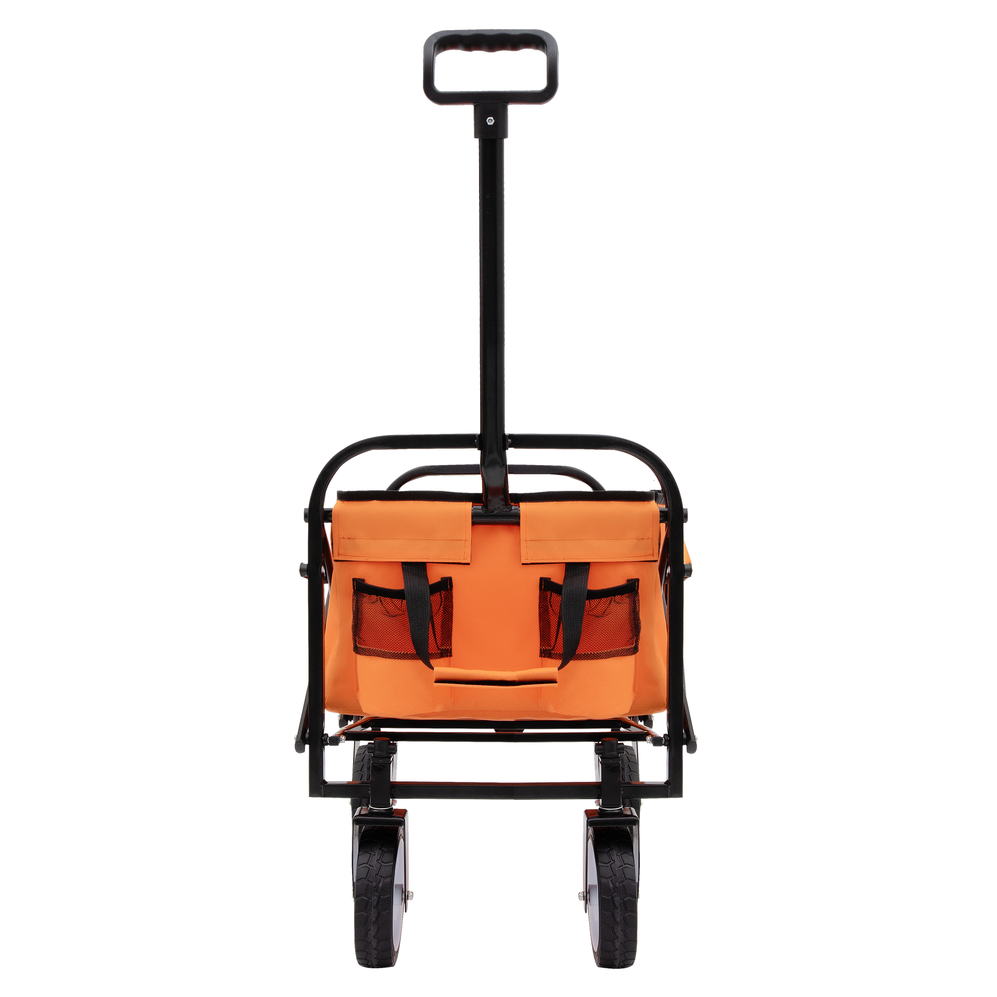 Minimeetall Strap Collapsible Foldable Wagon Cart Beach Wagon Heavy Duty Utility Cart Utility Wagon Grocery Cart For For Camping Shopping Sports Gardeing Fishing Supports 225Lbs Orange Orange Steel