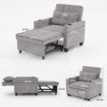 Futon Chair Bed Convertible Chair 3 In 1 Pull Out Sleeper Chair Beds With Usb Ports,Wear Resistant And Anti Scratch, Armchair Bed Sleeper For Living Room Light Grey Scratch Cloth Light Grey Foam Tech Cloth 1 Seat