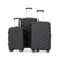 Pp Luggage Sets 3 Piece 20 24 28 , Expandable Carry On Luggage With Tsa Lock Airline Approved, Pp Materials Hard Shell And Lightweight Suitcase With Spinner Wheels Black Black Polypropylene