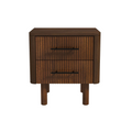 Logan Mid Century Modern Walnut Nightstand Bed Side Tables With 2 Drawers Brown,Wood Brown 2 Drawers Bedroom With Legs Mid Century Modern Solid Wood Walnut Finish Solid Wood