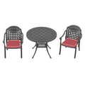 Cushions In Random Colors 3 Piece Set Of Cast Aluminum Patio Furniture With Cushions Yes Dining Set Black Seats 2 Rust Resistant Frame Water Resistant Cushion Garden & Outdoor Complete Patio Sets Aluminium