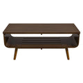 Alice Coffee Table Walnut Brown Leather