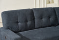 Sectional Sofa Bed L Shaped Sofa Couch Bed With Usb Port, Reversible Sofa Couch Sleeper With Pull Out Bed, Chaise With Storage, Pull Out Couch For Living Room Black Wood Fabric 3 Seat