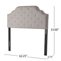 Queen&Full Sized Headboard Queen Light Grey Fabric