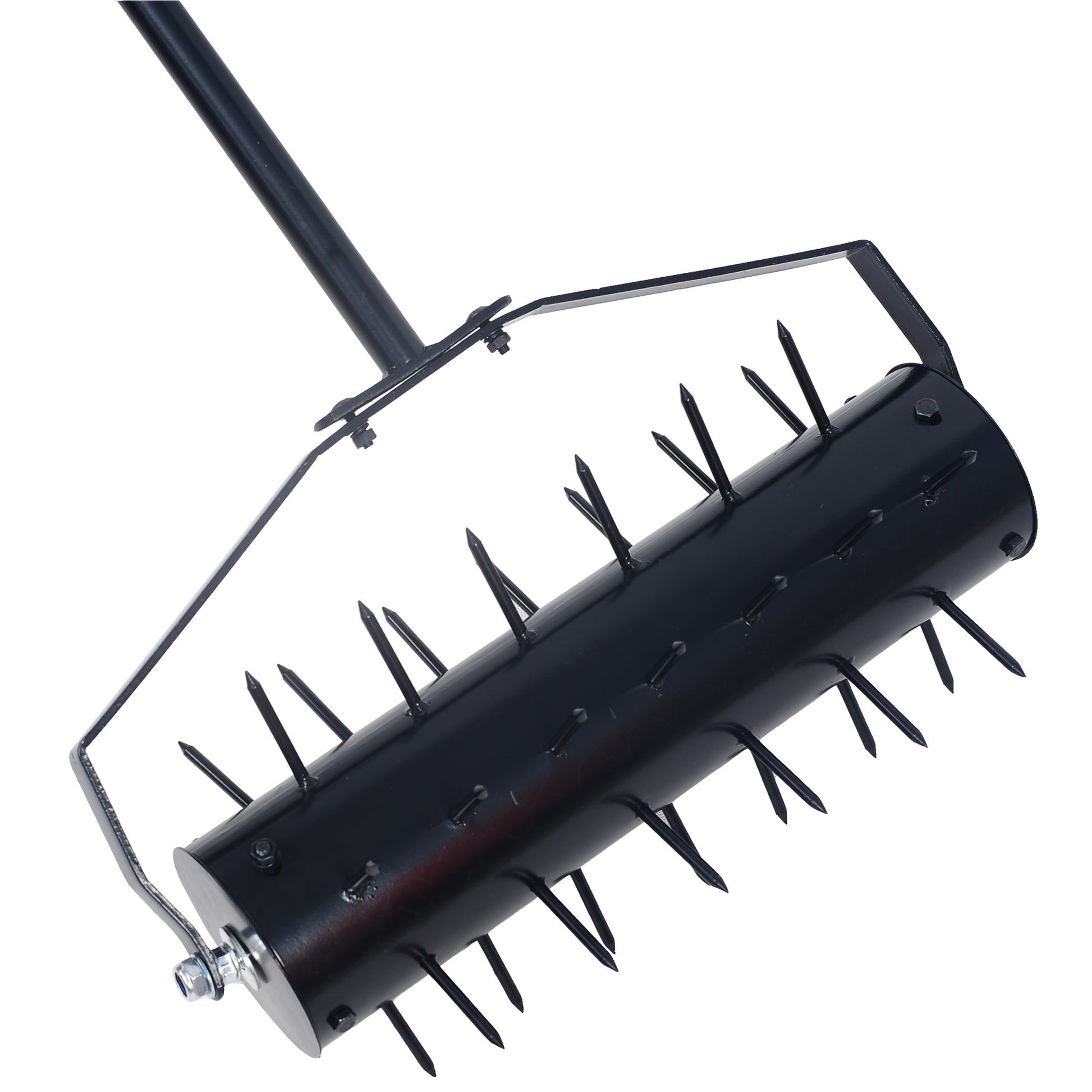 Rolling Manual Lawn Aerator, Home Aerator Lawn Tool Pusher, 58 Inch Handle Push Lawn Aerator For Lawns, Yards And Gardens Black Iron