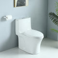 1.1 1.60 Gpf Dual Flush One Piece Toilet, Water Saving Elongated Comfort Height Floor Mounted, Soft Closing Seat, 1000 Gram Map Flushing Score Toilet, Glossy White 23T02 Gw White Ceramic