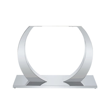 Only Table Legs.Stainless Steel O Shaped Table Leg A Strong Choice For Modern Homes. Silver Metal