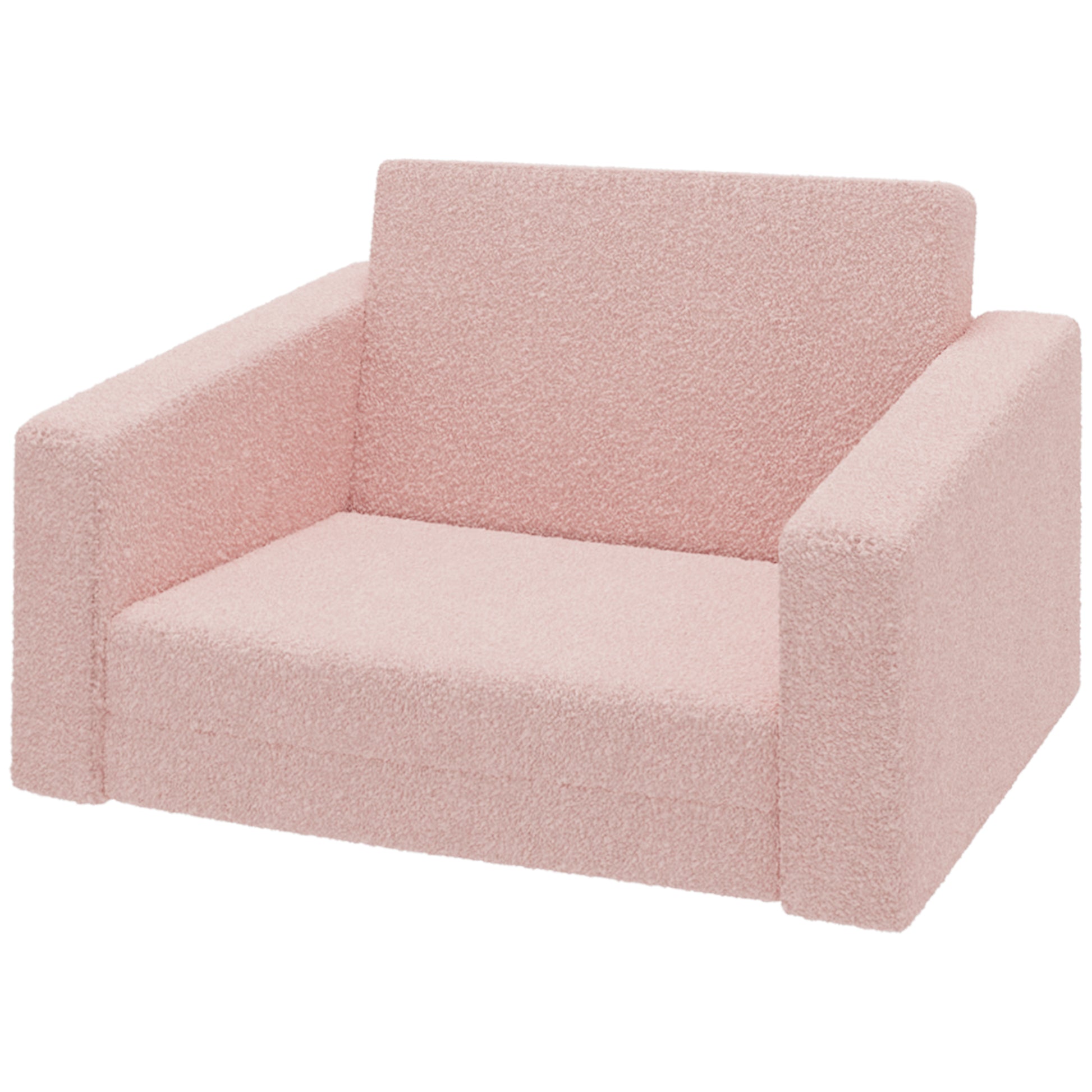 Qaba Kids Sofa, 2 In 1 Kids Fold Out Chair Convertible Sofa To Lounger With Washable Cover For Boys And Girls, Playroom Or Bedroom Use, Pink Pink Foam