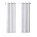 Basketweave Room Darkening Curtain Panel Pair 2 Pcs Window Panels White Polyester