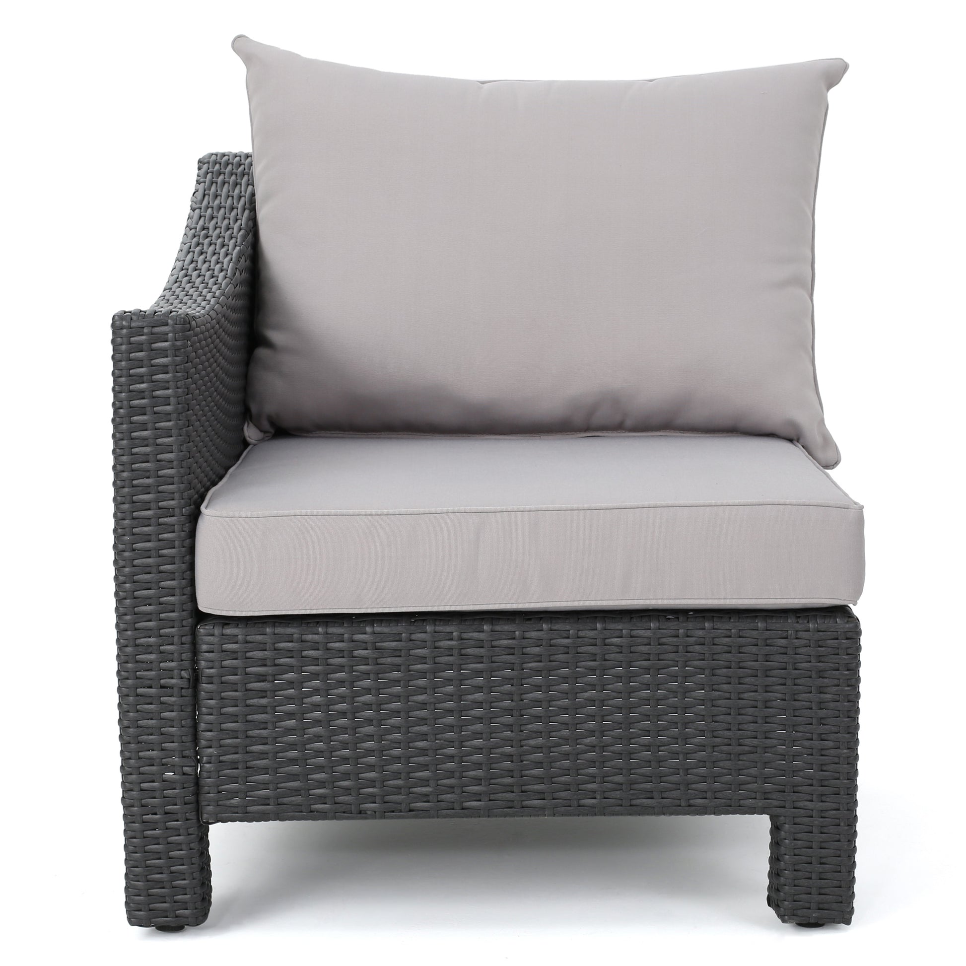 Antibes V Shape Sofa Set Grey R Arm Grey Fabric