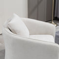 Mid Century Modern Accent Chair With Wood Frame, Upholstered Swivel Chair For Living Room Chairs With Waist Cushion, Reading Armchair For Bedroom Sunroom White Bedroom Modern Foam Velvet