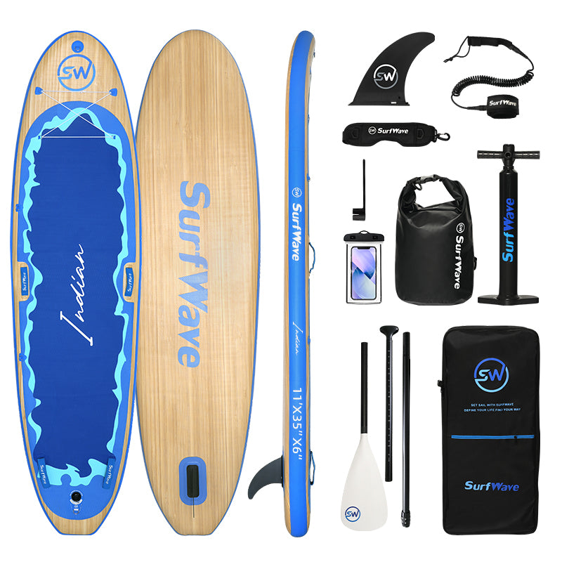 Inflatable Stand Up Paddle Board 11'X34"X6" With Accessories Water Sports Blue Anti Slip Garden & Outdoor American Design,Beach Multifunctional Pvc