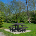 Square Outdoor Steel Picnic Table 46