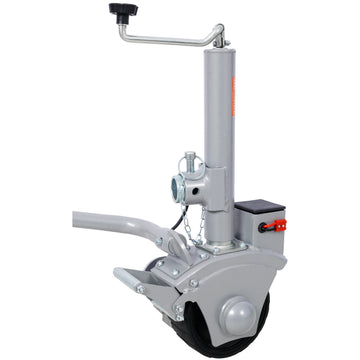 Electric Trailer Dolly, 5000Lbs Towing Capacity, 350W 12V Trailer Jockey Wheel With 22 Ft Min Moving Speed, 8'' Rubber Tire, For Moving Trailer Caravan Boat Silver Steel