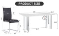 Modern Minimalist Dining Table. Imitation Marble Glass Sticker Desktop, Stainless Steel Legs, Stable And Beautiful. 4 Black Pu Seats. 63 