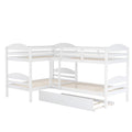 Twin L Shaped Bunk Bed With Trundle White Old Sku:Lp000024Aak White Solid Wood