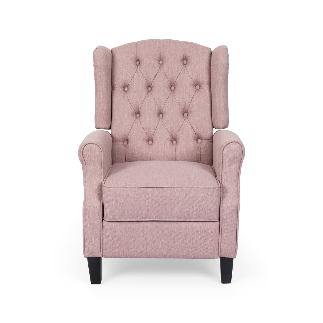 28" Wide Manual Wing Chair Recliner Light Pink Fabric