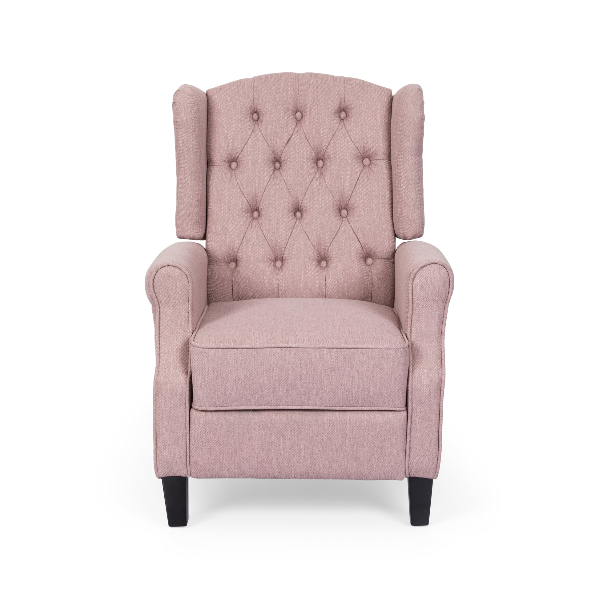 28" Wide Manual Wing Chair Recliner Light Pink Fabric