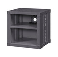 Gunmetal Nightstand With Open Shelf Gunmetal Bedroom Rectangle Contemporary,Industrial Shelf Metal