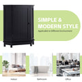 Black Bathroom Cabinet Triangle Corner Storage Cabinet With Adjustable Shelf Modern Style Mdf Board Black Mdf