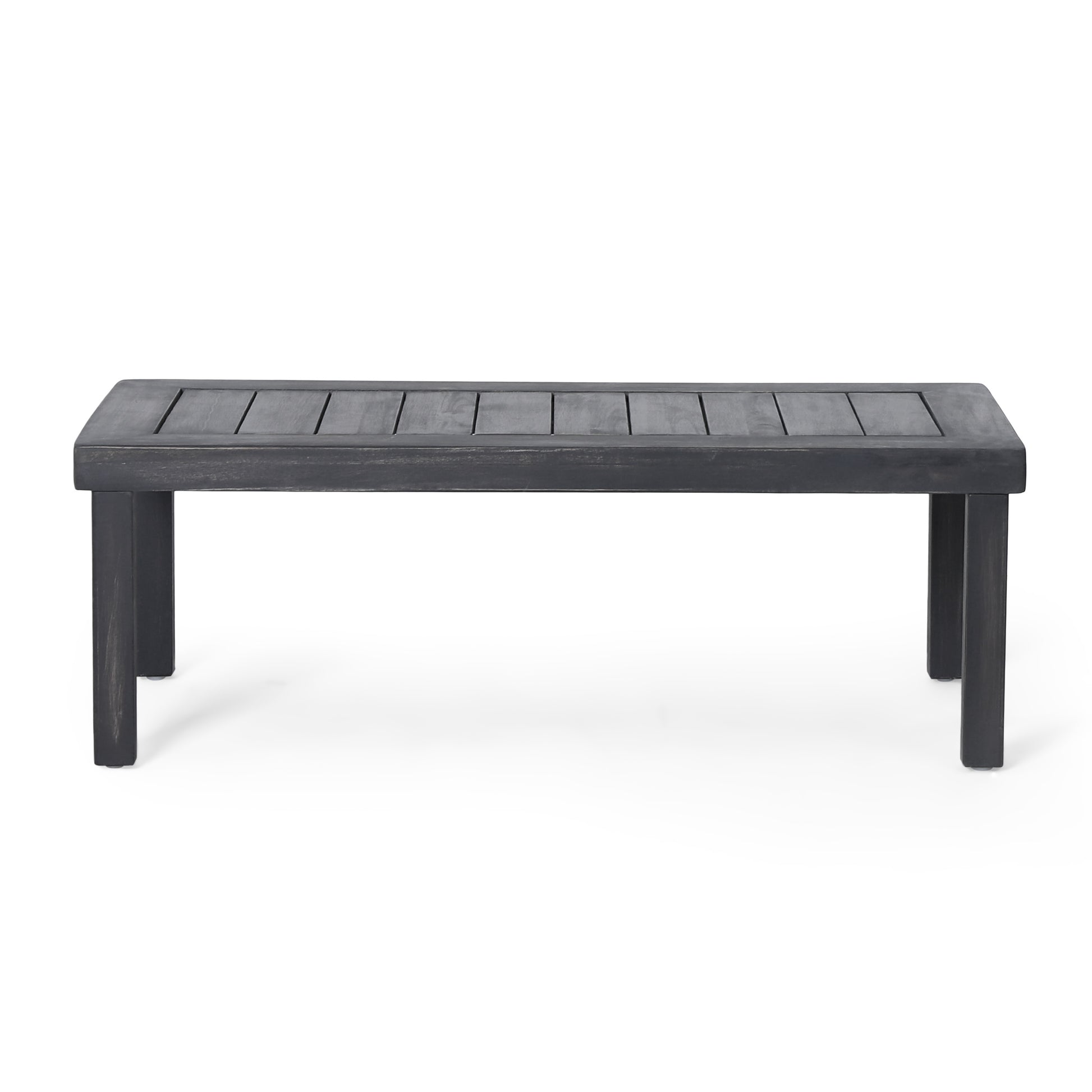 Acacia Wood Outdoor Loveseat And Coffee Table Set With Cushions, Dark Gray Yes Grey Seats 4 Sofa Seating Groups Foam Acacia Wood