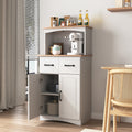 Wooden Kitchen Cabinet White Pantry Storage Microwave Cabinet With Storage Drawer White Mdf