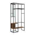 Modern Metal And Wood Hall Tree With Hanging Storage Rustic Oak Oak Mdf Mdf