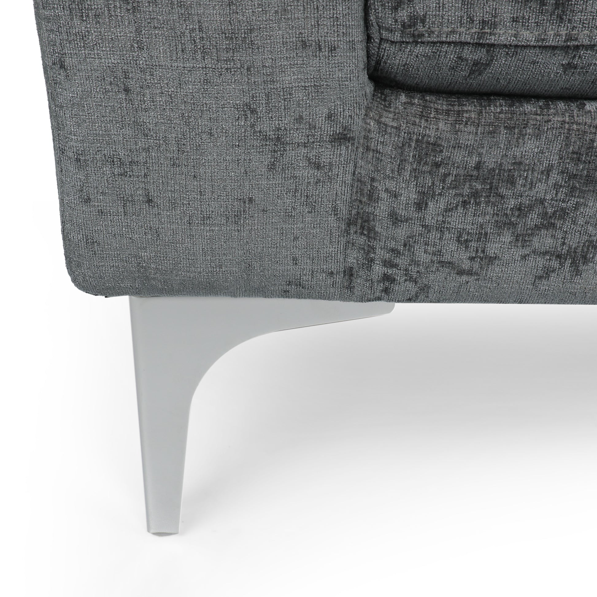 Chaise Lounge Grey Fabric