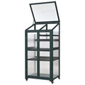 62Inch Height Wood Large Greenhouse Balcony Portable Cold Frame With Wheels And Adjustable Shelves For Outdoor Indoor Use, Forest Green Green Casual Wood Solid Wood