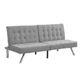 Wood Frame, Stainless Leg, Futon, Sofa Bed Grey Grey Fabric 2 Seat