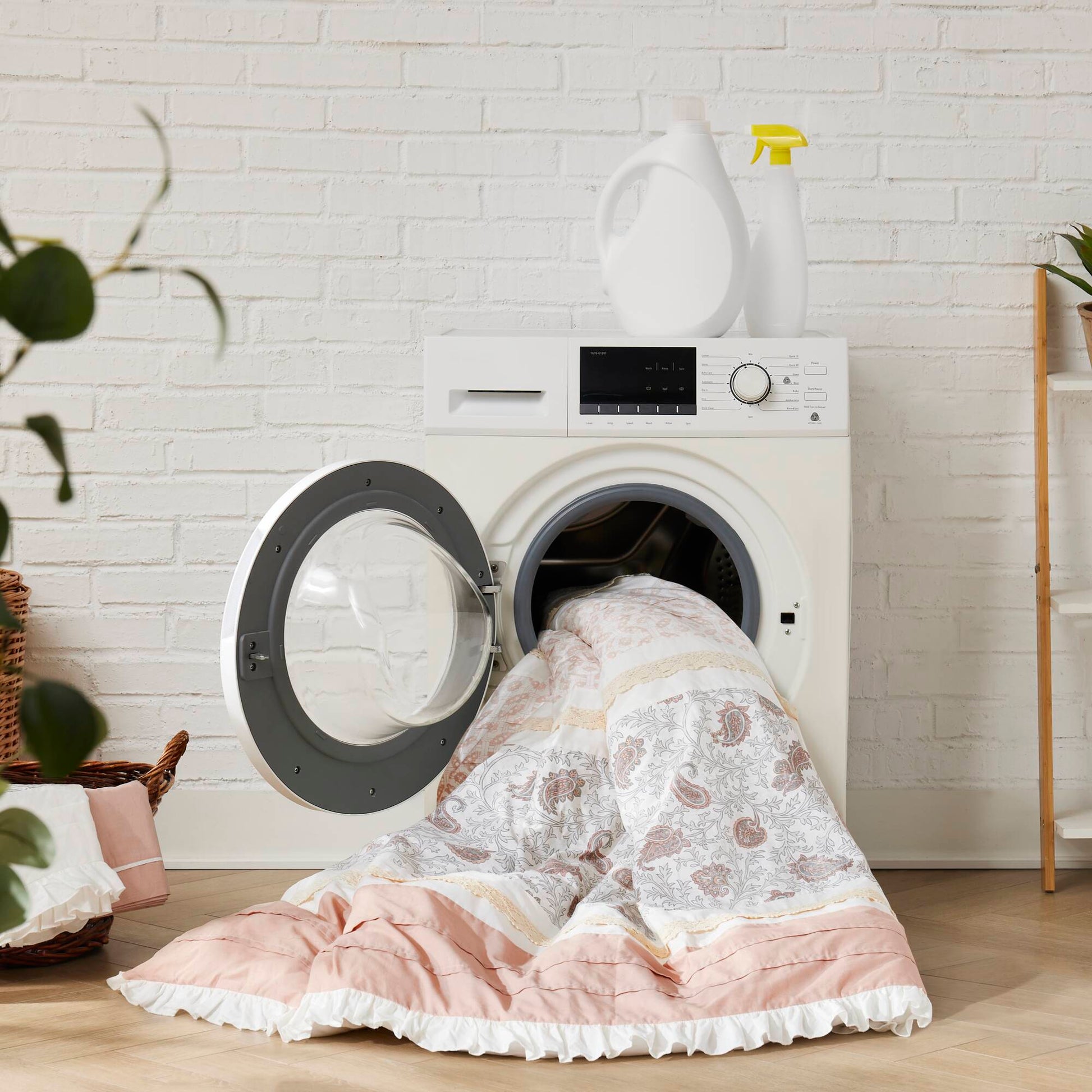 9 Piece Cotton Percale Comforter Set Blush Cal King California King Blush Polyester