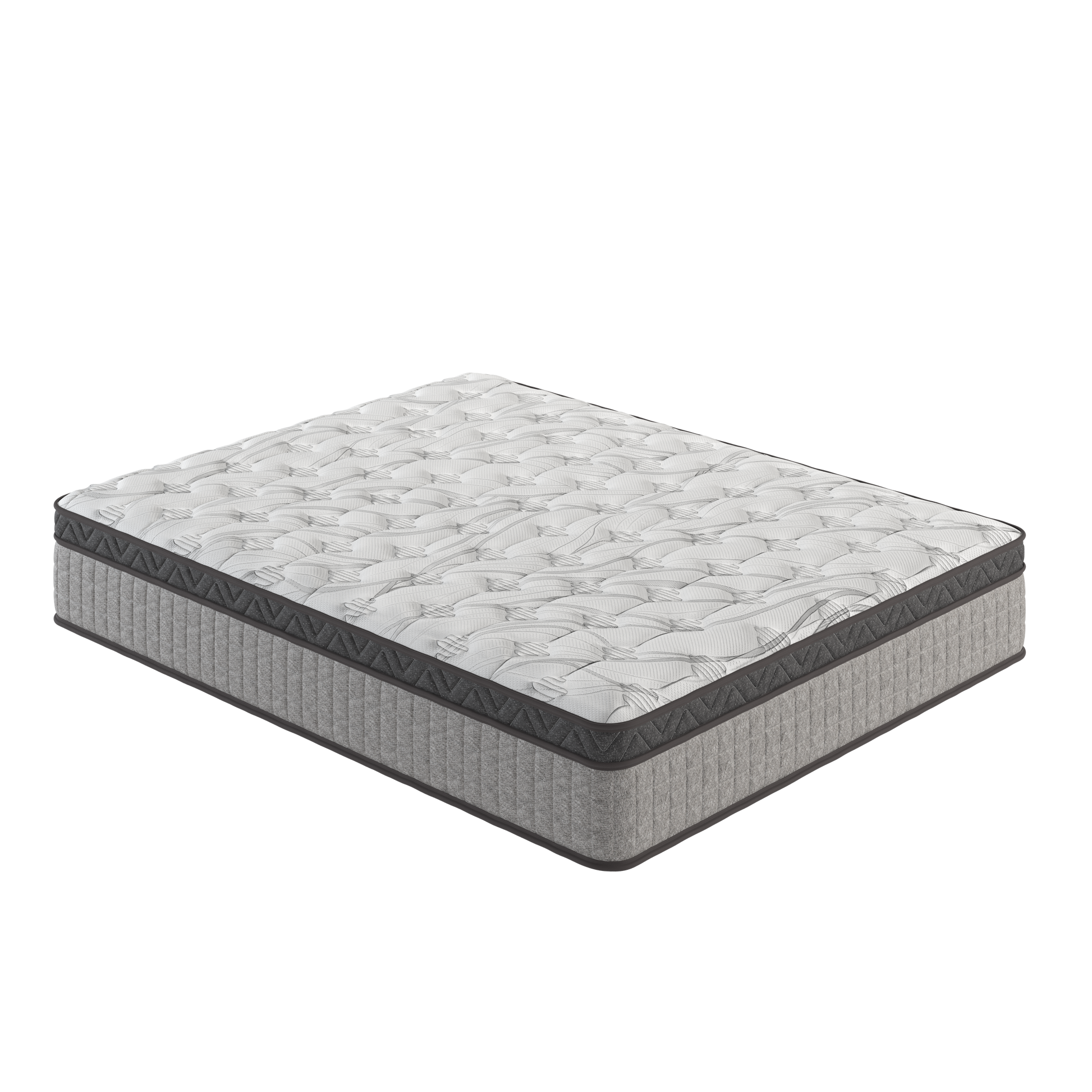 Assembled In Usa High Quality 12" Twin Diamond Innerspring Hybrid And Cooling Gel Memory Foam Mattress, Pressure Relief, And Motion Isolation, Certipur Us And Oeko Tex Certified Gray Foam Spring