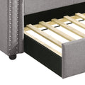 Smoke Grey Twin Daybed With Trim Twin Smoke Grey Wood Bedroom Rubberwood Wood Fabric