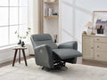 Swivel Glider Recliner Chair, 270 Power Recliner Rocking Chair Nursury Chair For Living Room Bedroom Apartment Dark Grey Faux Leather