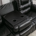 3 Seater Home Theater Recliner Manual Recliner Chair With Two Built In Cup Holders For Living Room,Bedroom, Black Old Sku:Pp302955Aab Black Foam Pu