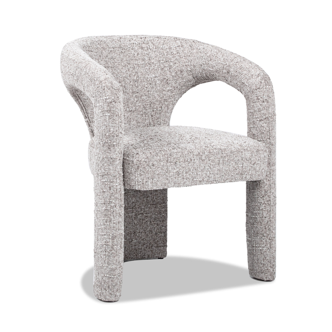 Sydney 25" Fully Upholstered Barrel Dining Chair, Multi Greige Beige Chenille Beige Foam Chenille