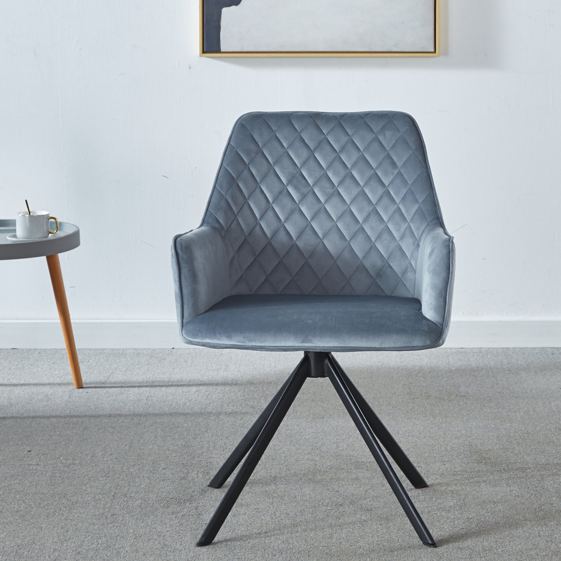 Accent Chair, Dining Chair Upholstered Backrest Seat Chairs For Home Kitchen Living Rooms Velvet Upholstered Contemporary Vanity Chair Blue Velvet