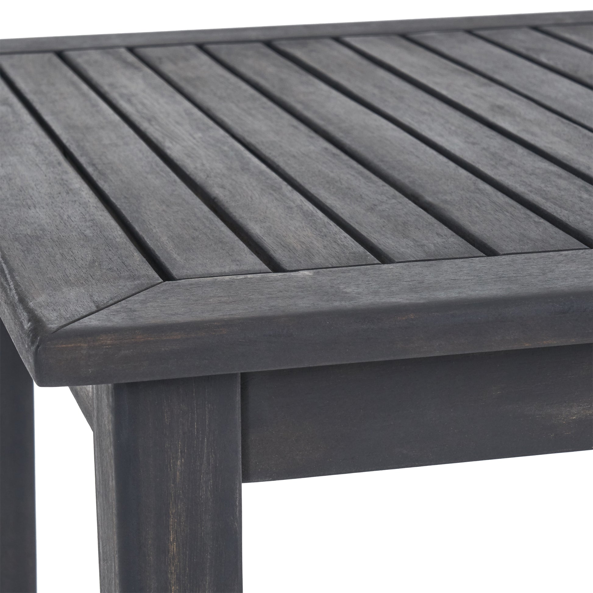 Outdoor Minimalist Acacia Wood Rectangle Bar Table Dark Gray Dark Gray Garden & Outdoor Minimalist Acacia Wood
