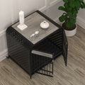 Heavy Duty Dog Crate Furniture Wooden Table Pet Dog Cage Kennel House Indoor Side End Table Decor With Removable Trays And Lockable Wheels For Medium And Large Dogs 42