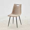 Black Leg And Beige Seat Chair,Set Of 4,Dining Chair,Coffee Chair Beige Metal