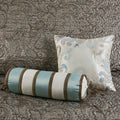 5 Piece Jacquard Bedspread Set With Throw Pillows Blue Brown King King Blue Brown Cotton