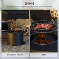 Outsunny 2 In 1 Smokeless Fire Pit, Bbq Grill, 25