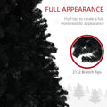 Homcom 9Ft Tall Artificial Christmas Tree, Unlit Xmas Tree With 2132 Branch Tips, Auto Open, Steel Base, Holiday D Cor For Home Office, Black Black Steel