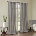 Solid Crushed Curtain Panel Pair 2 Pcs Window Panels Grey Polyester