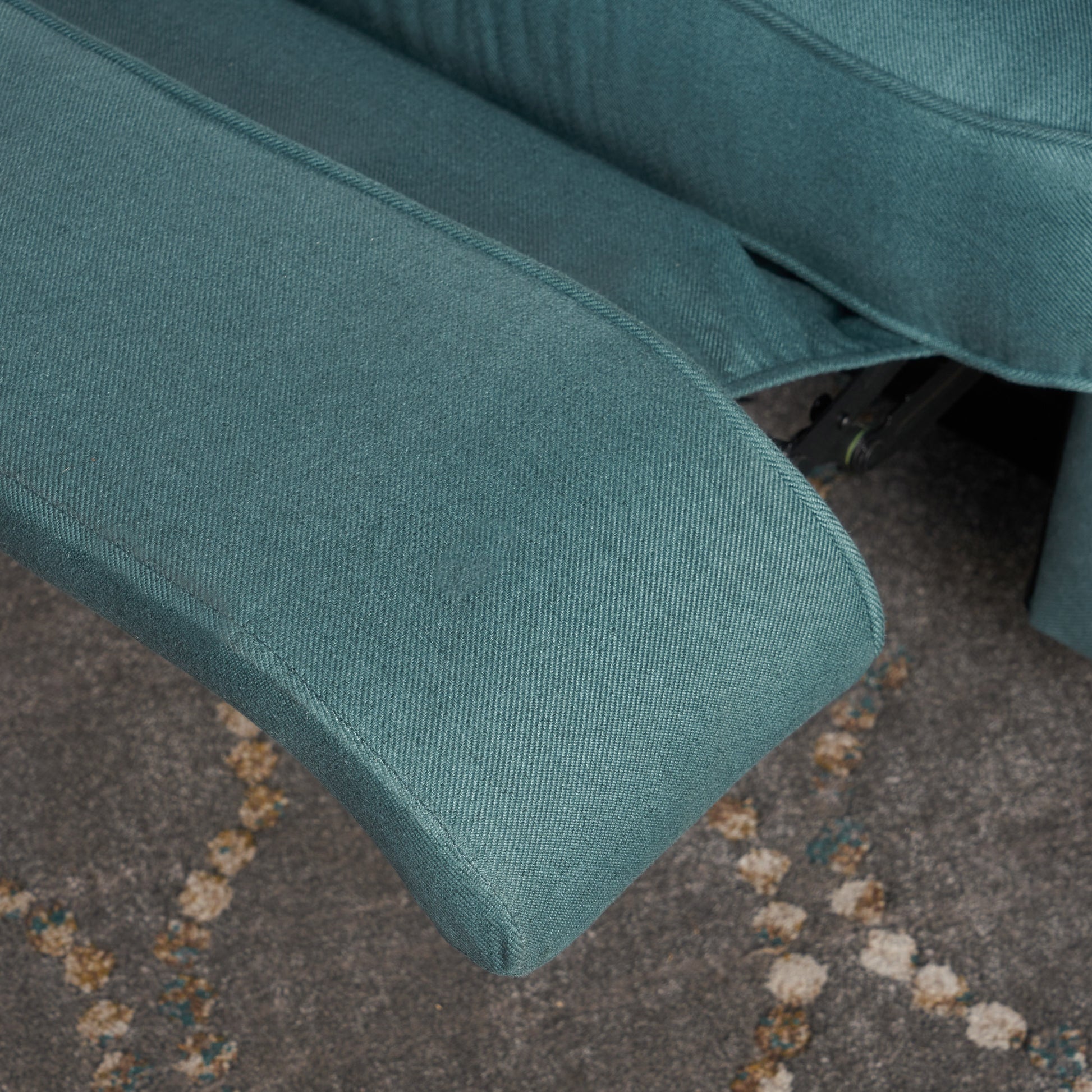 Indulge In Supreme Comfort: Electric Recliner Chair With Elegant Copper Accents And Soft Teal Upholstery Teal Fabric