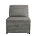 Contemporary Sleeper Sofa Chair Pillow Plush Tufted Seat 1Pc Convertible Sofa Smoke Color Wide Welt Corduroy Smoke Corduroy Wood Primary Living Space Pillow Back Contemporary,Modern,Transitional